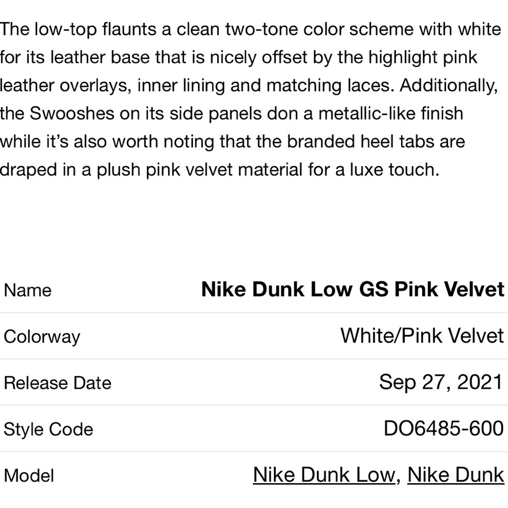 Nike Dunks low Pink Velvet - Picture 6 of 6
